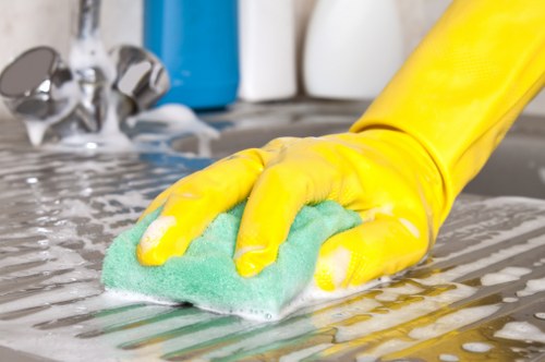 Professional after builders cleaning of kitchen surfaces in Shepherdsbush